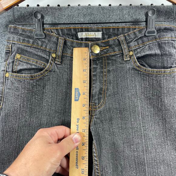 Southpole Y2K Jeans Women's 9 Black Flare Leg Embossed Pockets Denim Casual - Picture 3 of 10